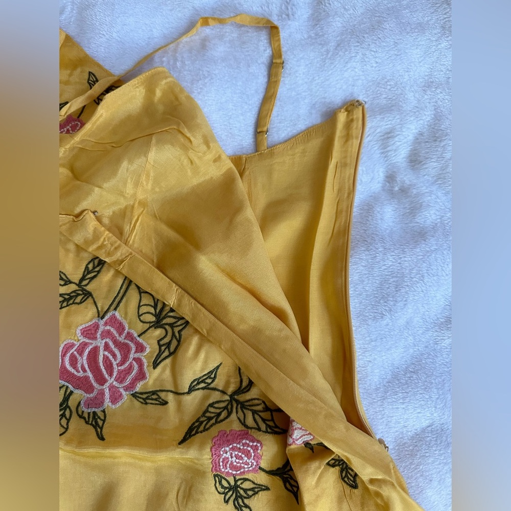 SOLD💛Urban Outfitters Carmen Embroidered Fringe Sleeveless Mini Dress in Yellow - Picture 11 of 16